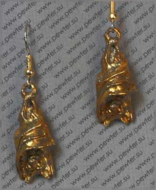 Крылан отдыхающий (серьги)