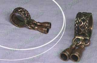 Перстень ажурный с двумя колокольчиками бронзовый