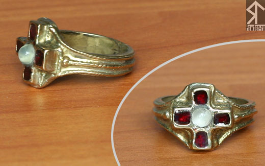 Перстень с лапчатым крестом (tatzenkreuz) - бронза